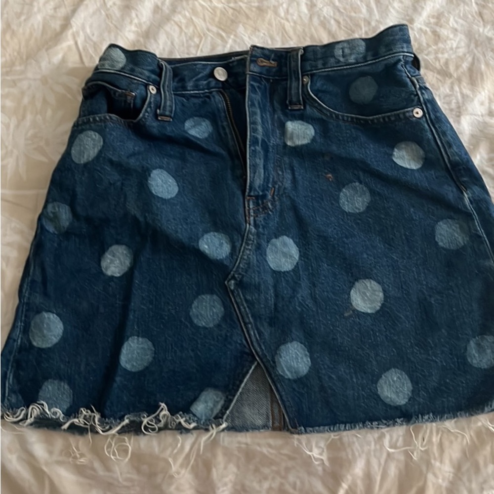 Madewell Polka Dot Denimn skirt